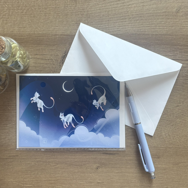 Carte postale: Félin Cosmic