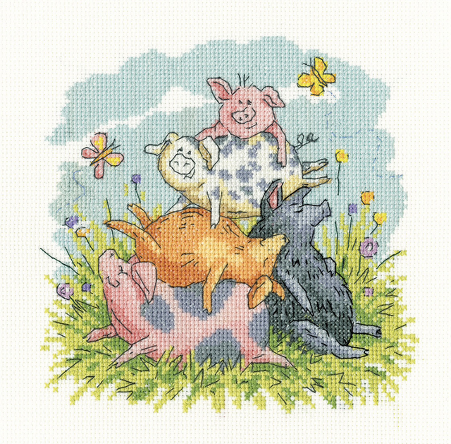 Higgledy Piggledy Cross Stitch Kit by Karen Carter