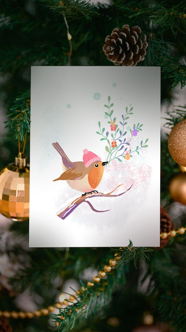 Print Rouge Gorge de Noël  