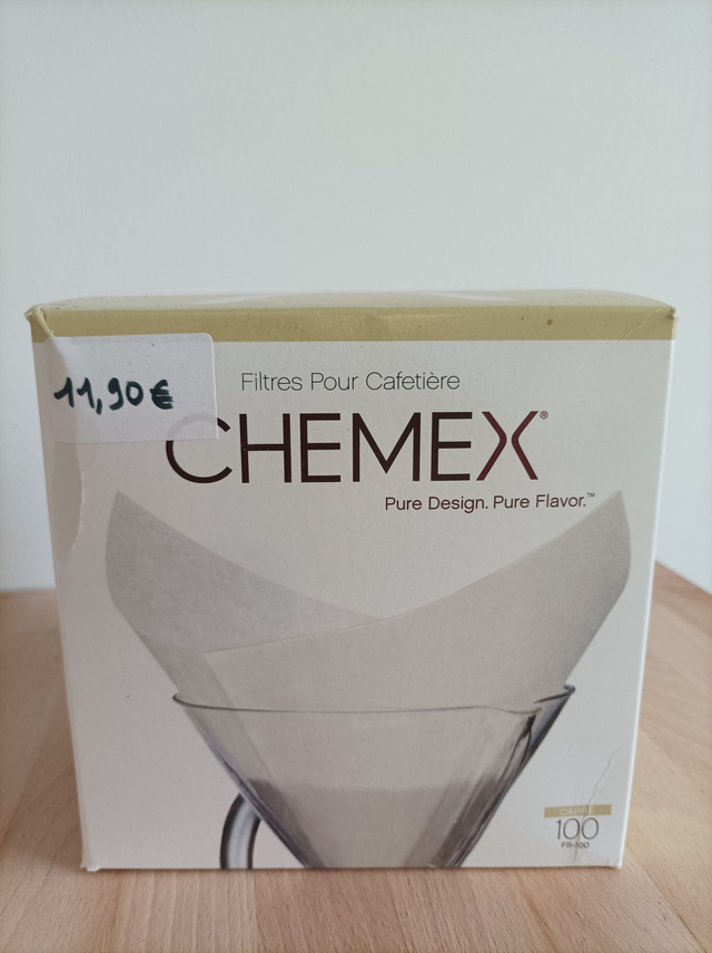 CHEMEX - Boîte de 100 filtres blancs pour cafetière 6 à 10 tasses
