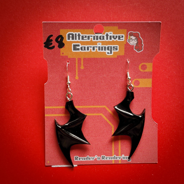 Black Batwing - Alernative - Earrings  [EAR-ALT-BAT-B]
