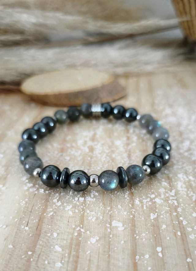 Bracelet "Sensibilité" Labradorite et Hématite