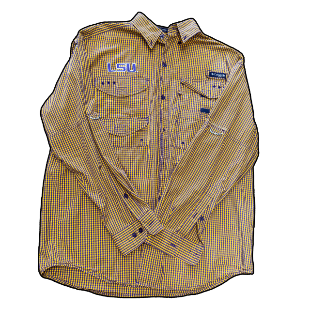 Super Bonehead LSU Columbia Long Sleeve Shirt - M