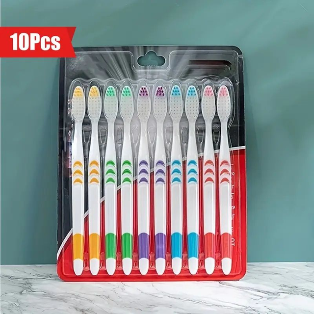 10pcs Brosses à Dents Ultra Douces pour Adultes 