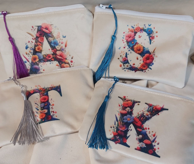 mini pochette lettre bleu /au choix 