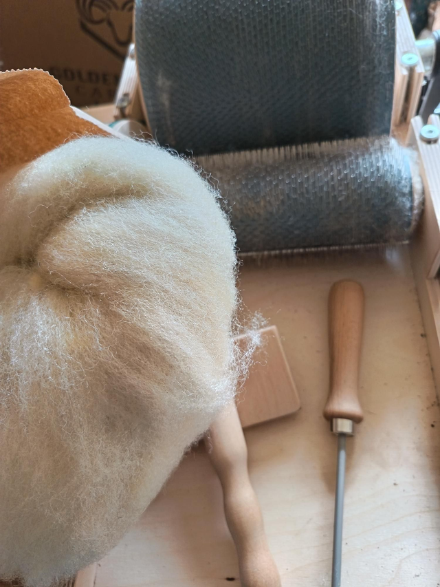 Laine cardée blanche naturelle