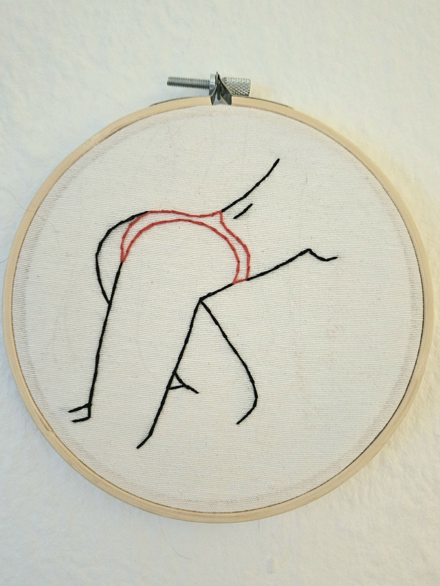 Les Culottées - Composition de 6 cercles brodés