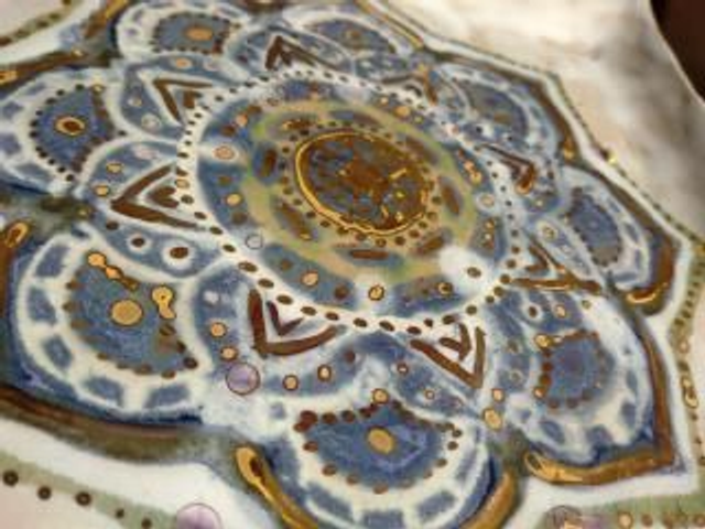 OR - ASSIETTE/PLAT: collection blanc, bleu, OR