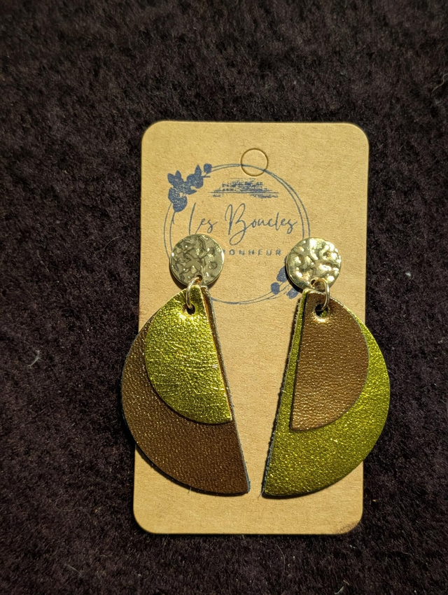 Boucles d'oreilles Ama bronze jaune a011