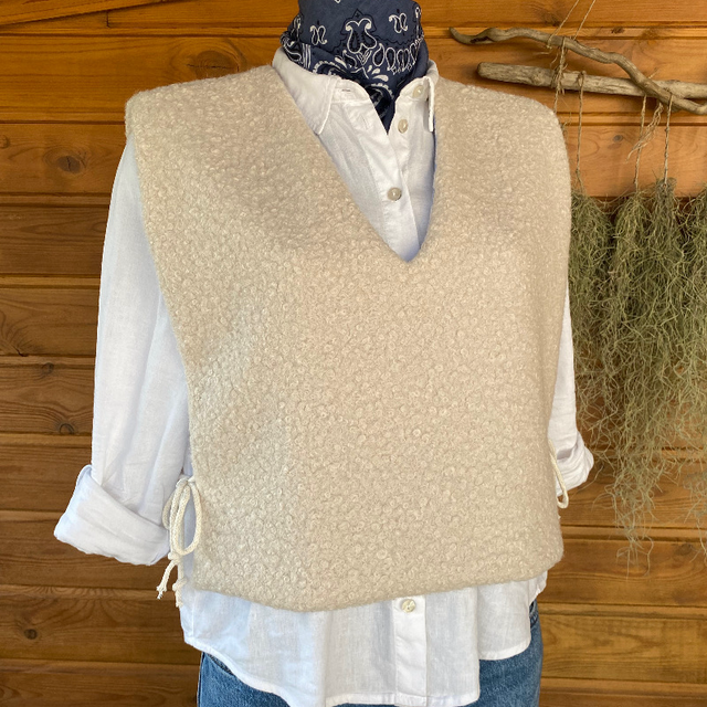 Santocha - Débardeur femme réversible vert fait main M/L