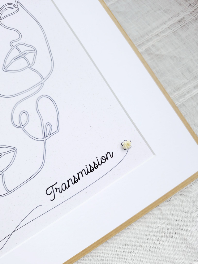 Illustration à fleurir - petit modèle - Modèle "Transmission" PERSONNALISABLE