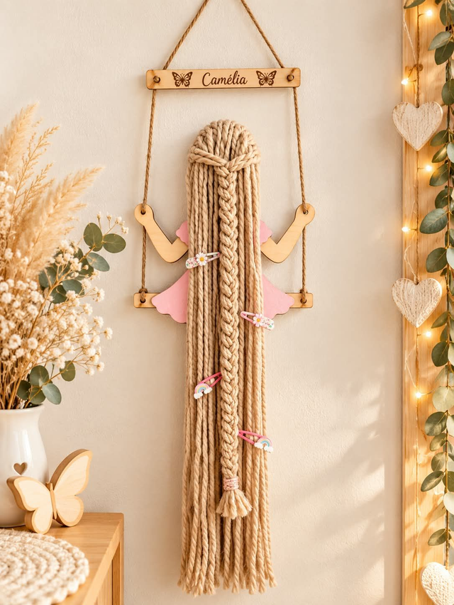 Porte barrettes en bois  