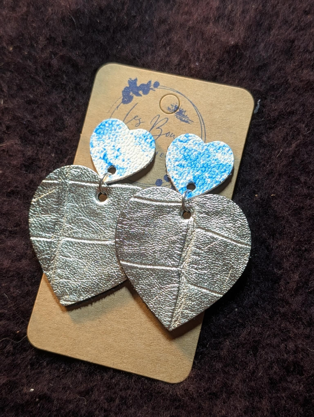 Boucles d'oreilles Louise argenté bleu lo034