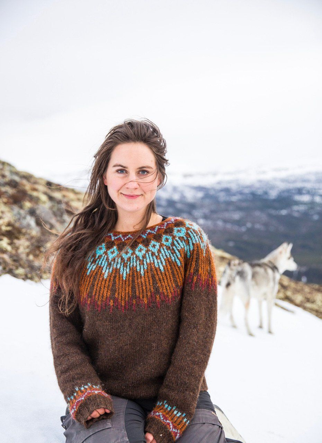 Hopi Sweater Kit - Col 10 (Chocolate Heather Lettlopi) - Wool & Pattern - Linka Neumann