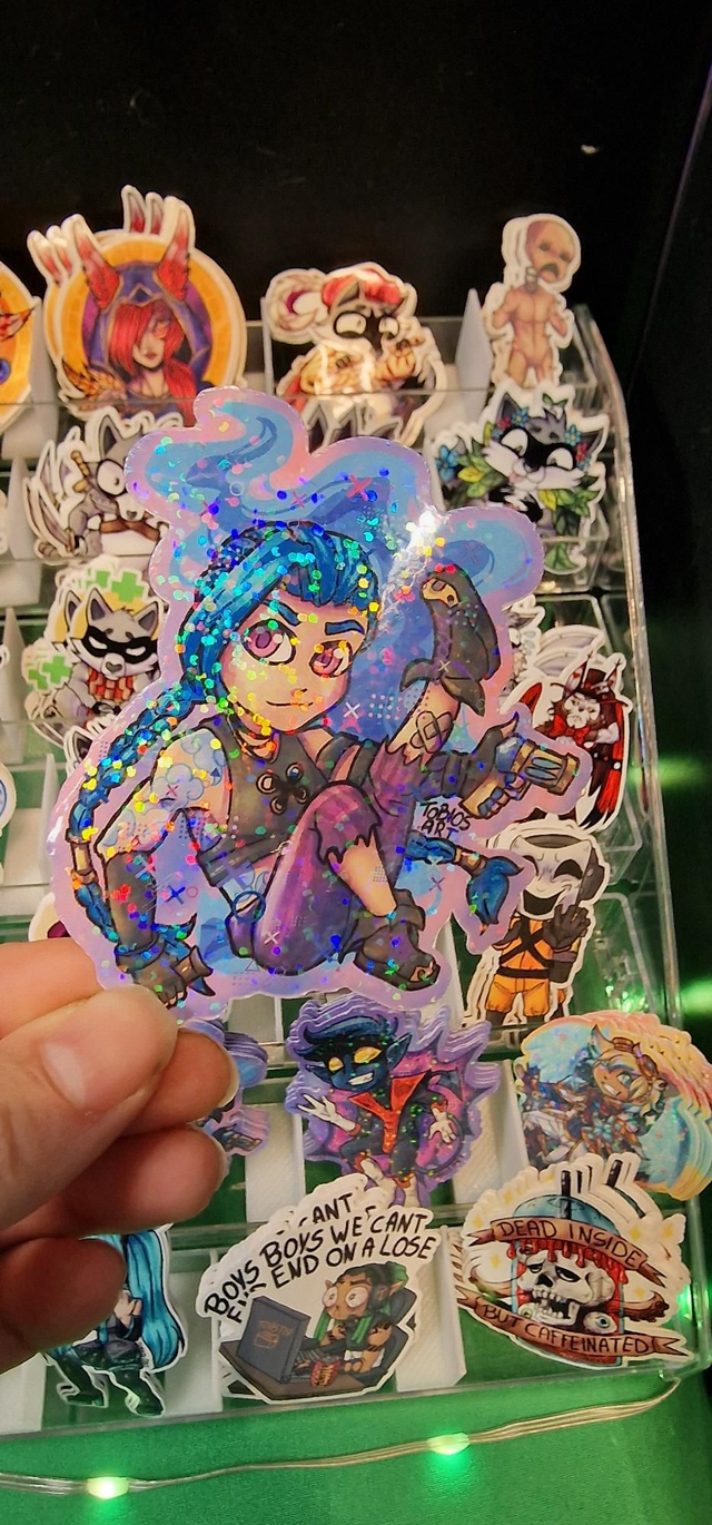 Arcane Chibi Jinx Vinyl Holographic Sticker 
