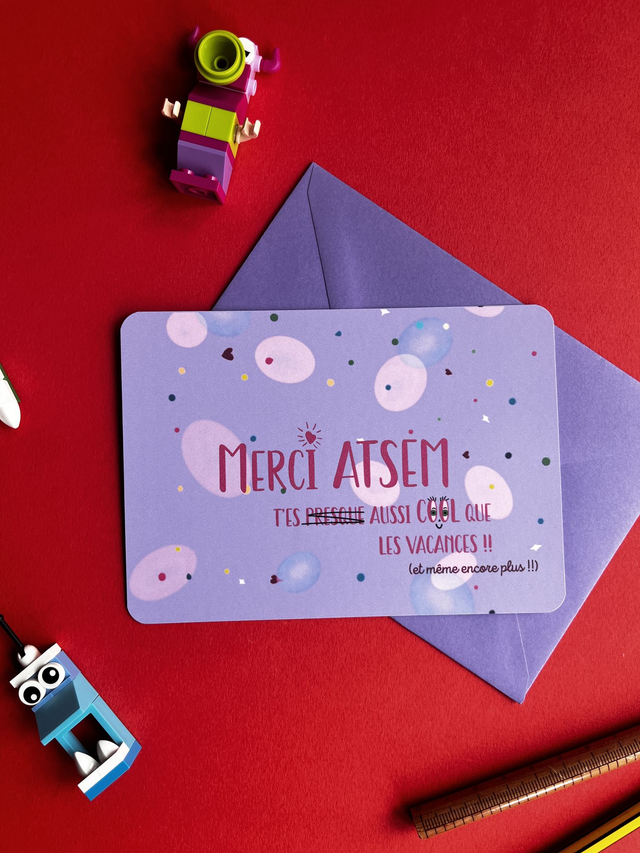 Carte de vœux ATSEM &quot;La plus cool&quot;