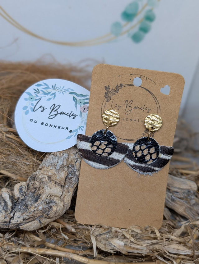 Boucles d&#039;oreilles Donatelle zèbre do002