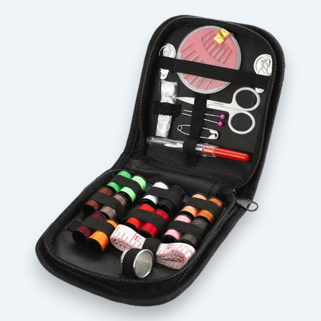 XL Nähset im kompakten Reise-Etui – Komplett-Set mit Garn, Nadeln, Schere & Zubehör