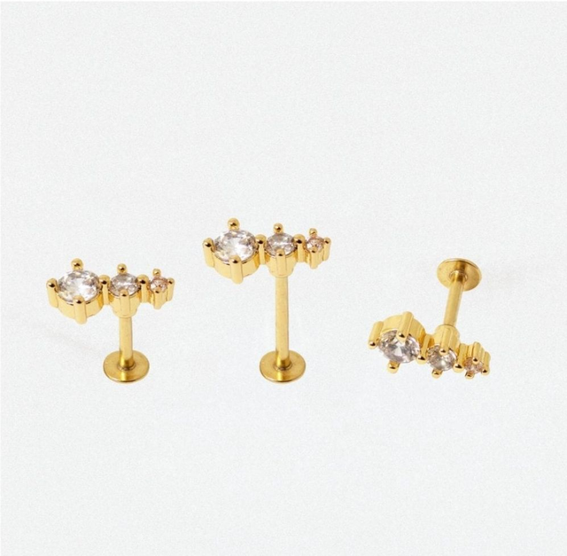 Gold Trio Gem Labret