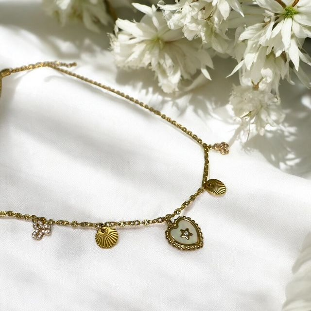Collier Cœur nacré