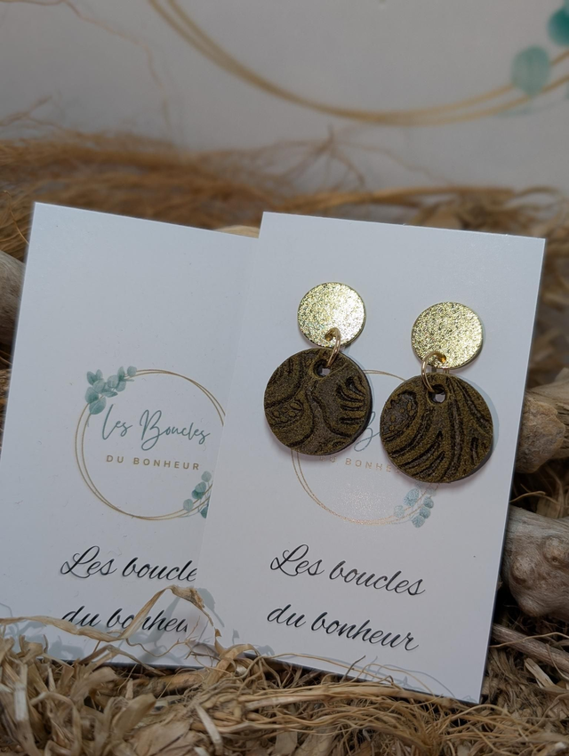 Boucles d&#039;oreilles Anti Gaspi kaki ag150