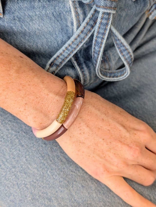 Bracelet Lisa orangé caramel glitter