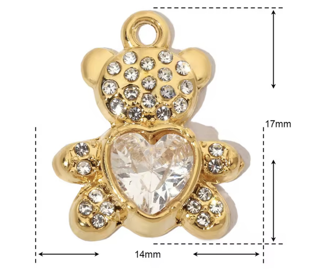 Charm orsetto zirconi 