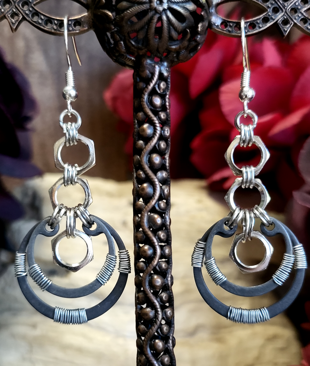 Boucles d'Oreilles Néo Circlips "Spirale d'Acier"