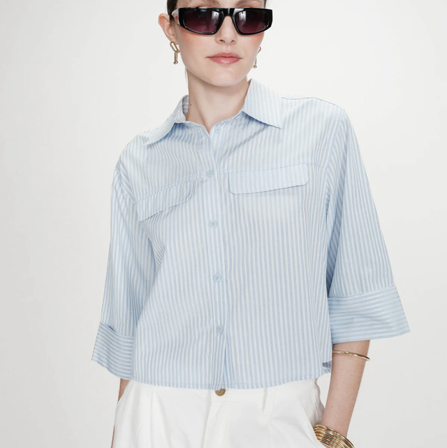 Short Striped Shirt Blue 