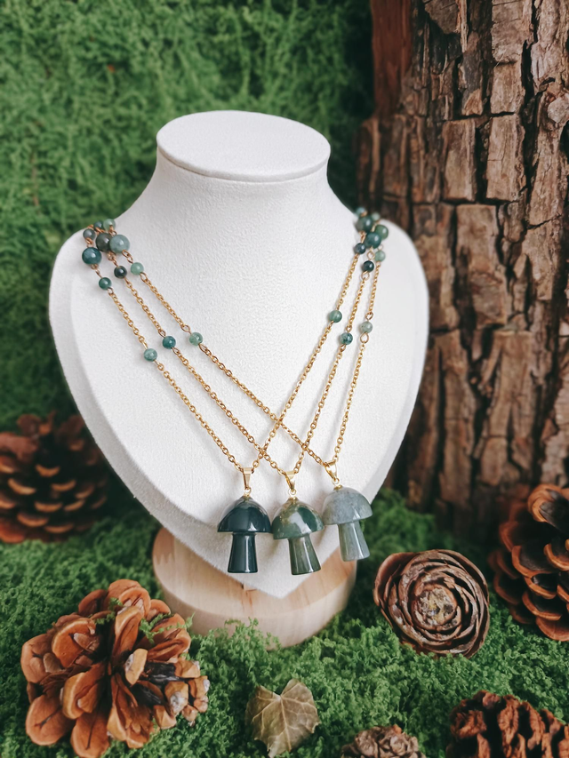 COLLIER - GARDIEN DES BRUMES (agate mousse)