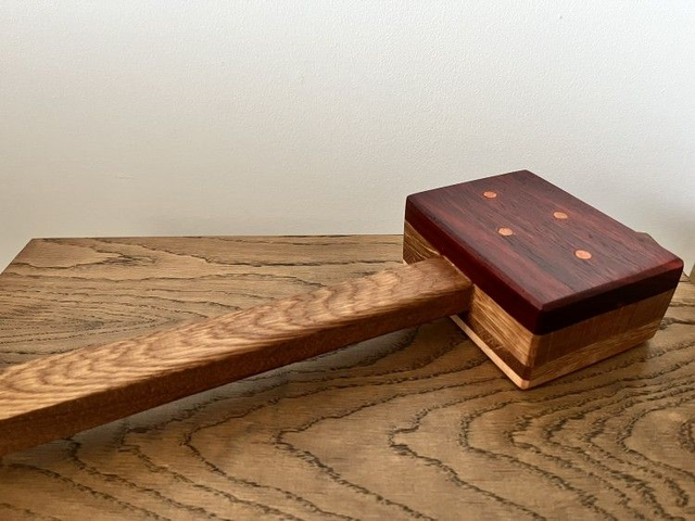 Wooden mallet made of solid Oak &amp; Padauk &amp; Maple wood.