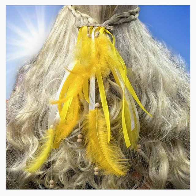 Barrette Amérindienne "Jaune"