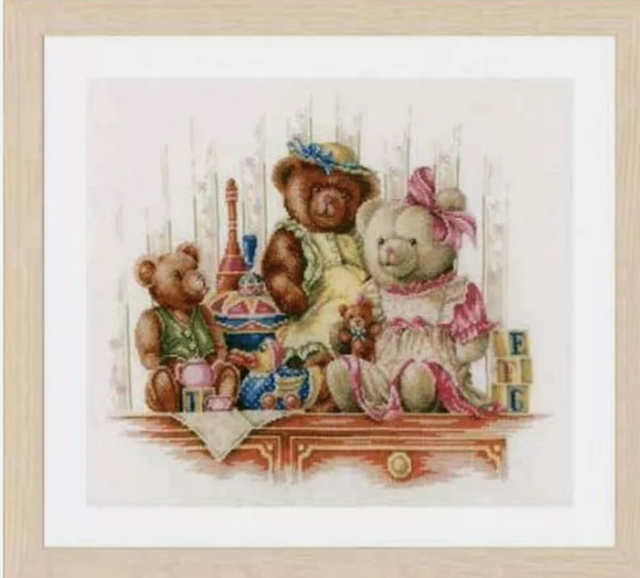 Bears and Toys Cross Stitch Kit by Lanarte 