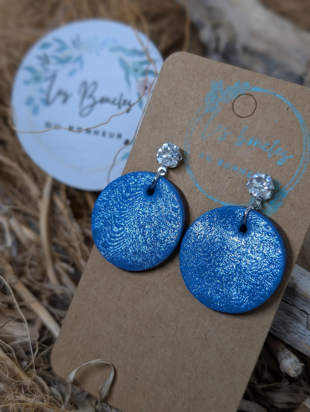 Boucles d&#039;oreilles Anti Gaspi Mini Moon bleu mimo007