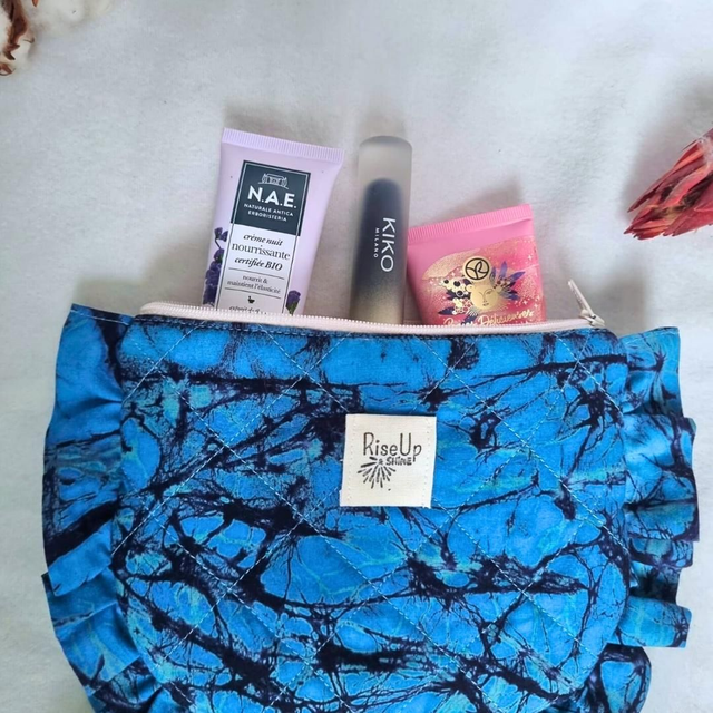 Pochette matelassée à fronce motif éclat céleste 💙