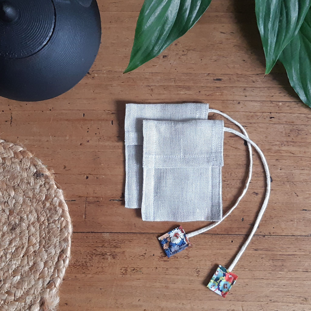 Lot de 2 filtres à thé et infusion en lin bio