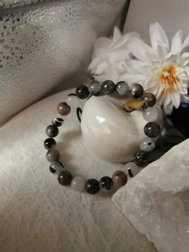 Bracelet Quartz Tourmaline &amp; Yooperlite Collection Colors 