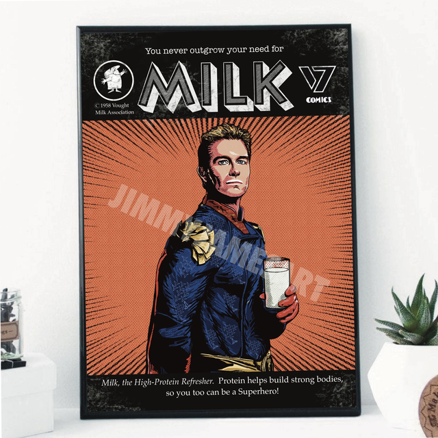 Homelander, Milk, The Boys Poster Print Comic Book style