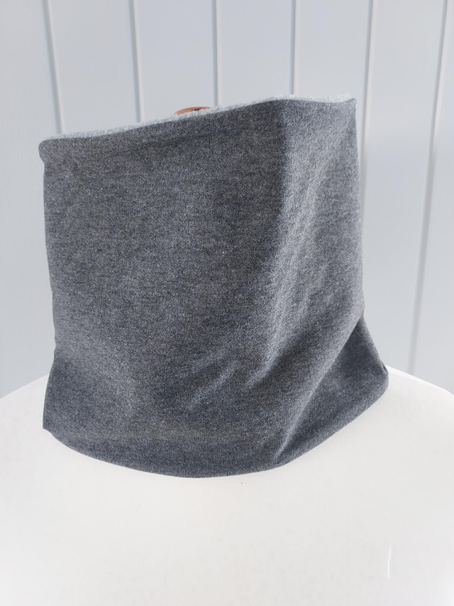 Plain Grey Neck Warmer, Snood with Grey Fleece,