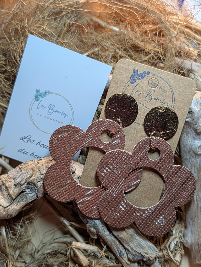 Boucles d'oreilles Sonia marron bronze sa009