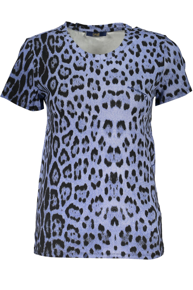 6796CAVALLI CLASS T-SHIRT MANICHE CORTE DONNA AZZURRO