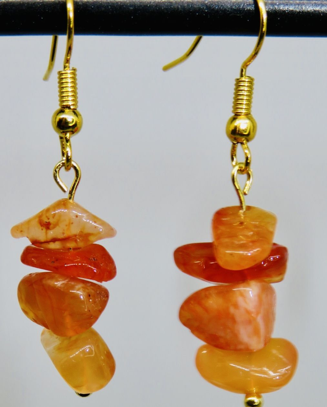 Boucle d'oreille pendante en Cornaline