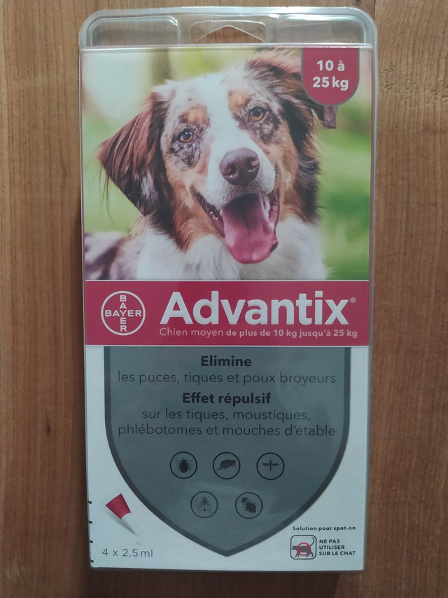 advantix 4 pipettes chien moyen 15-20kg