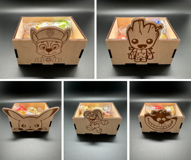 Boîte Festive en Bois Gravée