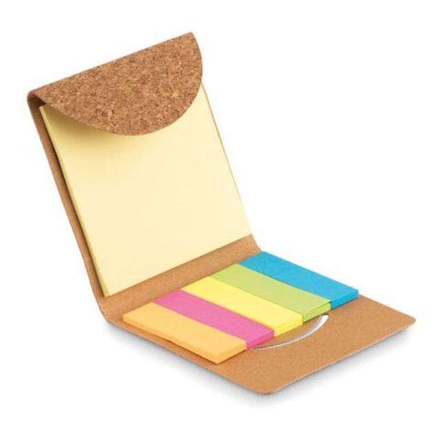 Cork sticky note memo pad with 125 large sheets