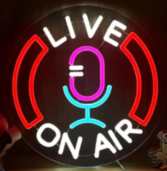 LED lamp neon stijl Live On Air (30x30cm)