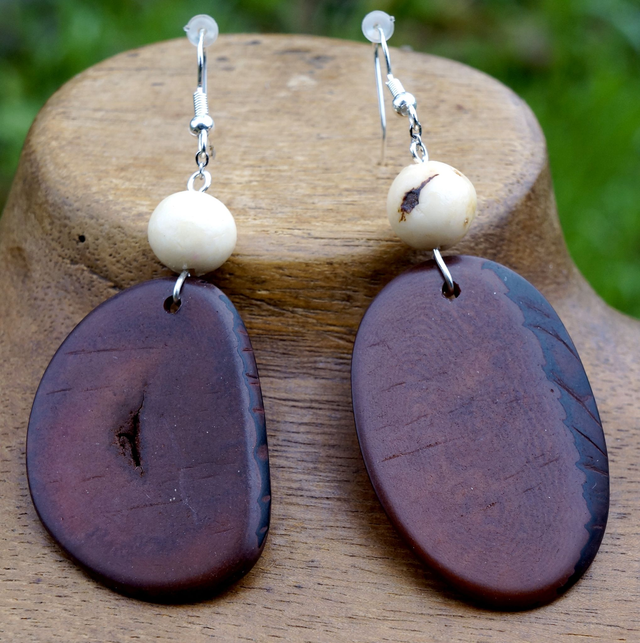 Grandes chips marron et perle crème - Sur Commande