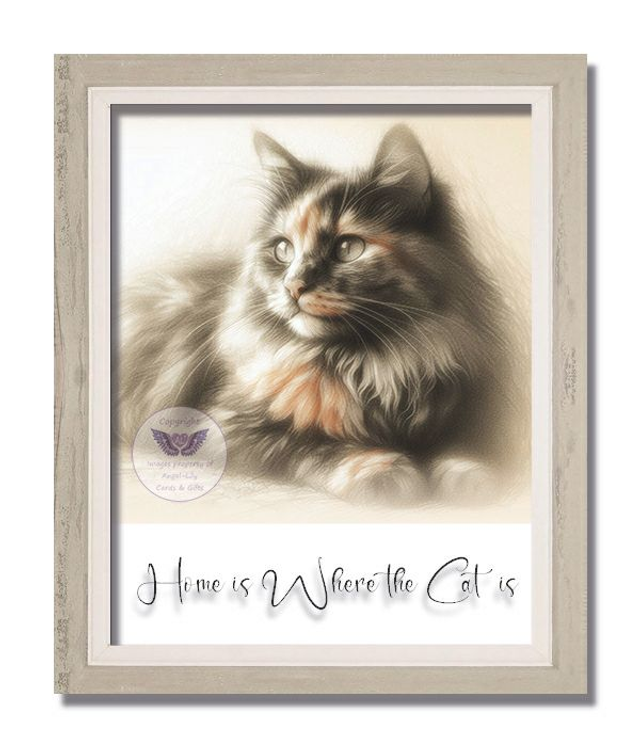 Artistic print of cat with text (C19)