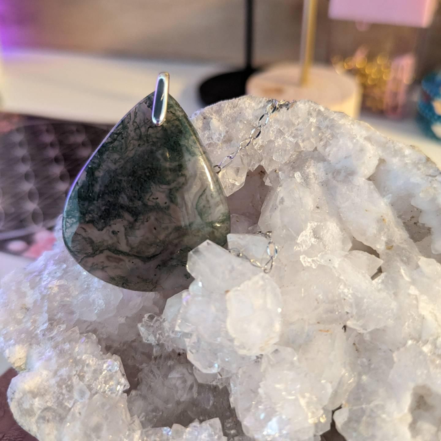 Pendentif Agate Mousse 💚