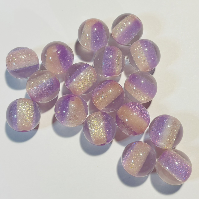 Glittery lilac 16mm beads x 5 will fit beaded pens